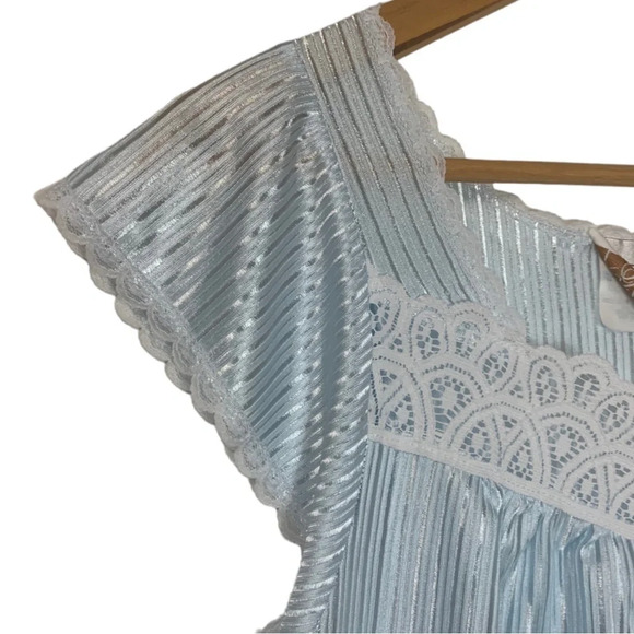 Vintage Sears Traditions Women’s Light Blue Nightgown Size Small Lace feminine - Picture 7 of 16